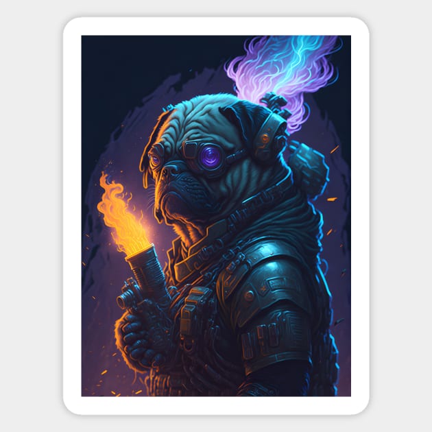 Pug's Fiery Rebellion Sticker by star trek fanart and more